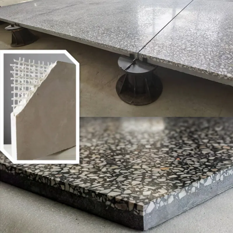 Basalt three-dimensional grid elevated floor Basalt three-dimensional grid elevated floor